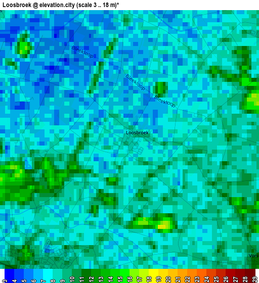 Loosbroek elevation map