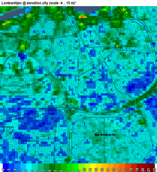 Lombardijen elevation map