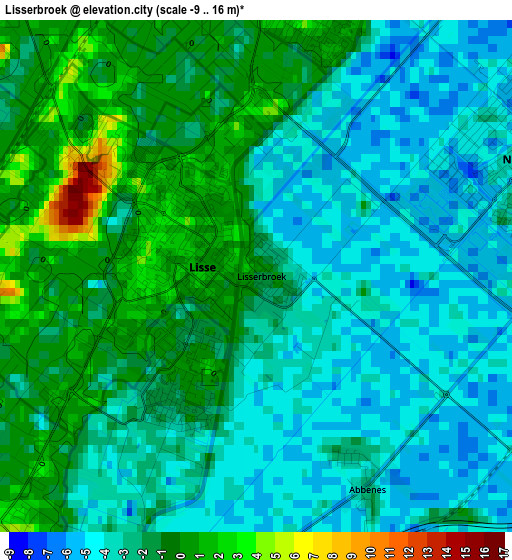 Lisserbroek elevation map