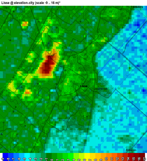 Lisse elevation map