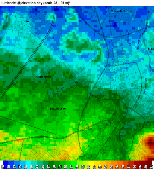 Limbricht elevation map