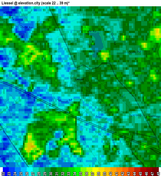 Liessel elevation map