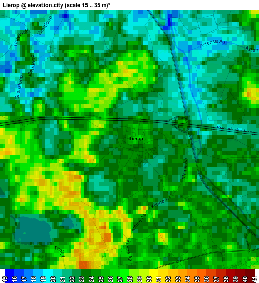 Lierop elevation map