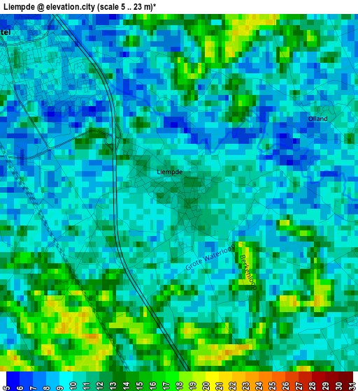 Liempde elevation map