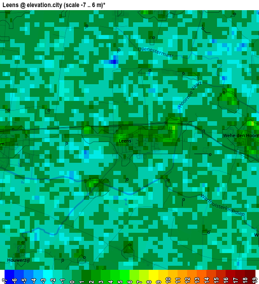 Leens elevation map