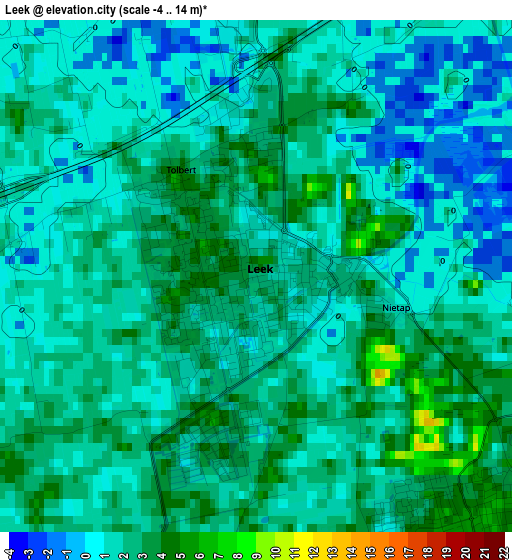 Leek elevation map