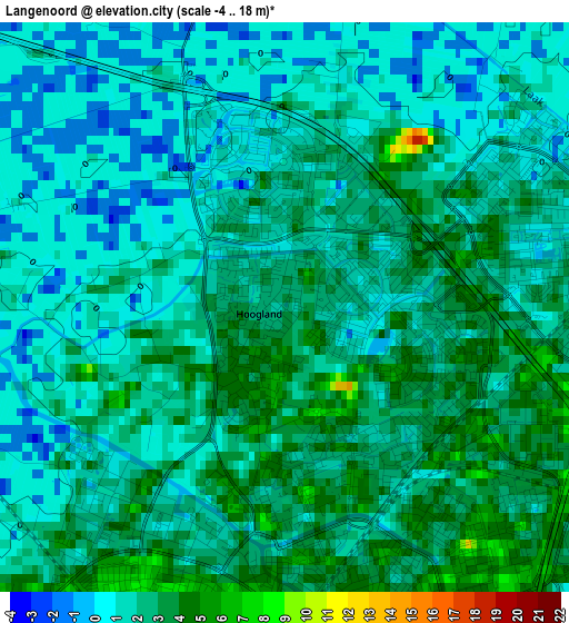 Langenoord elevation map