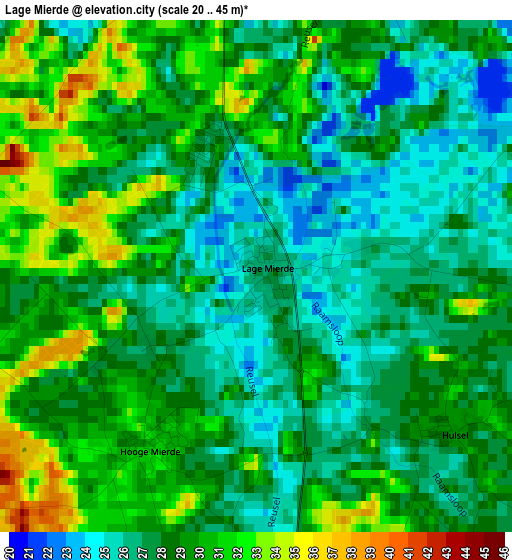 Lage Mierde elevation map