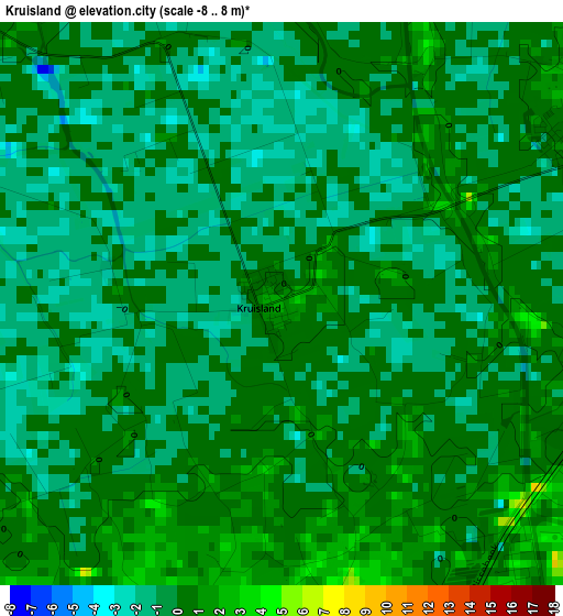 Kruisland elevation map