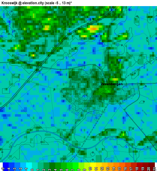 Krooswijk elevation map