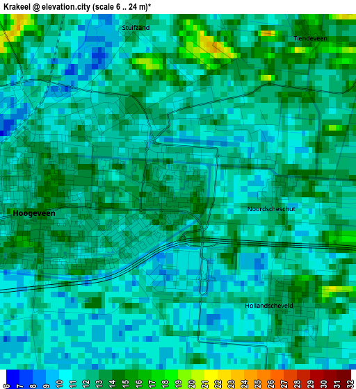 Krakeel elevation map