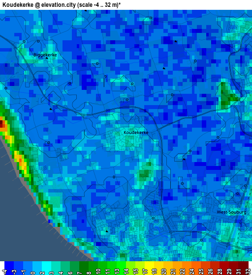 Koudekerke elevation map