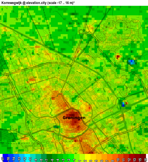 Korrewegwijk elevation map