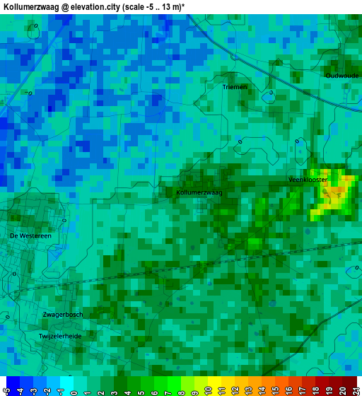 Kollumerzwaag elevation map