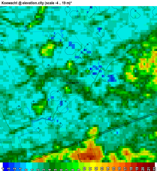 Koewacht elevation map