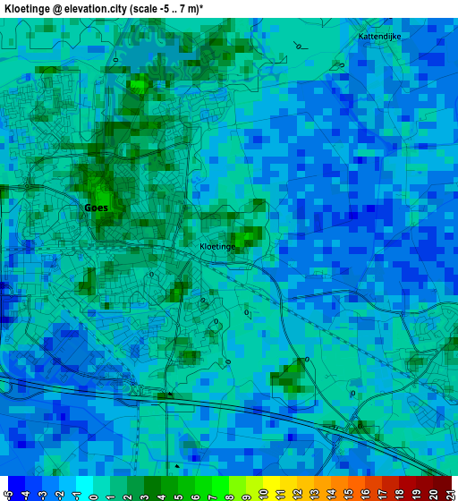 Kloetinge elevation map