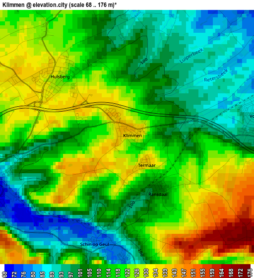 Klimmen elevation map