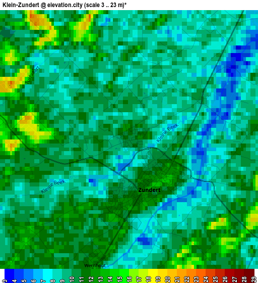 Klein-Zundert elevation map