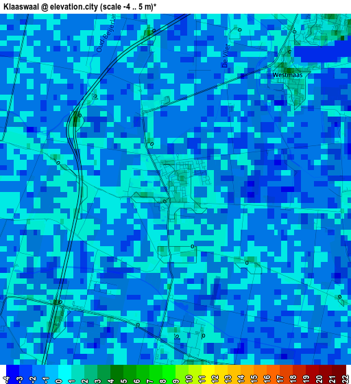 Klaaswaal elevation map