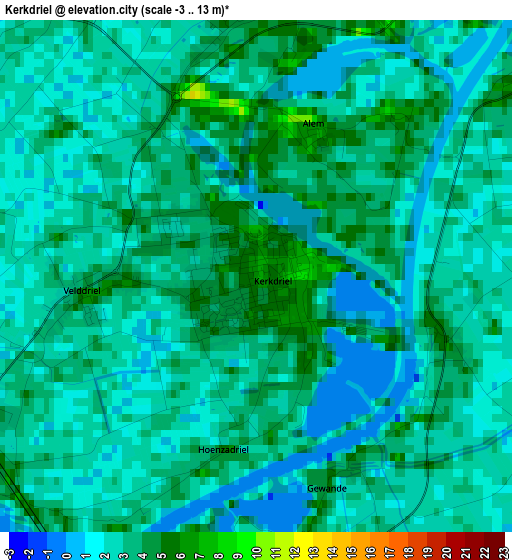 Kerkdriel elevation map