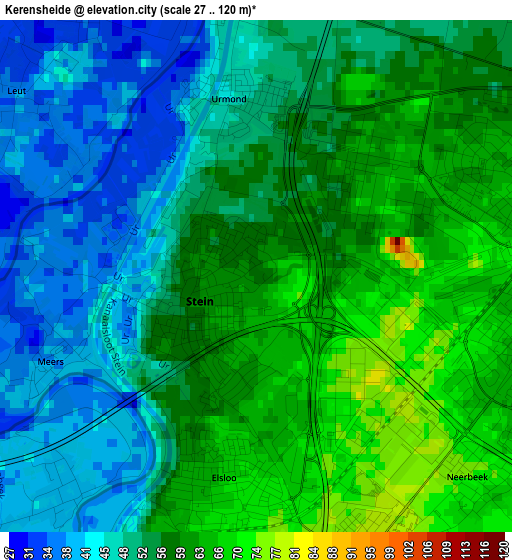 Kerensheide elevation map