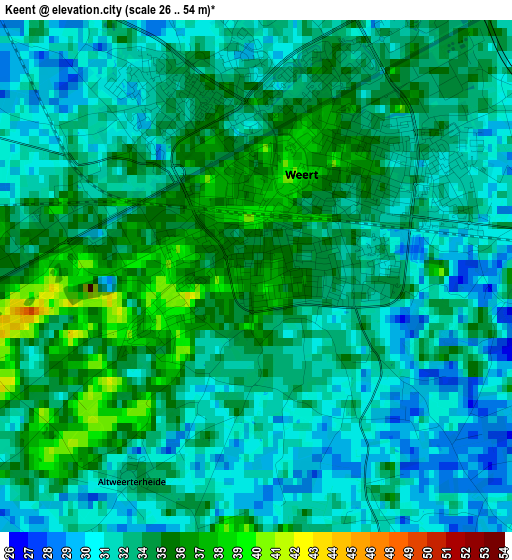 Keent elevation map