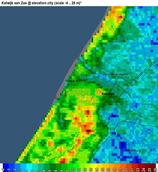 Katwijk aan Zee elevation map