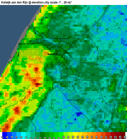 Katwijk aan den Rijn elevation map