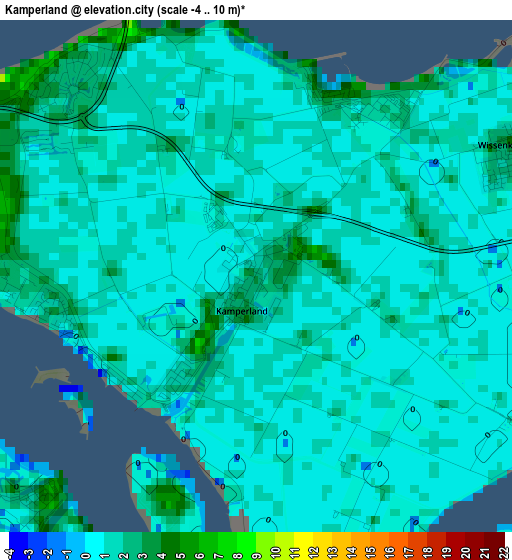 Kamperland elevation map