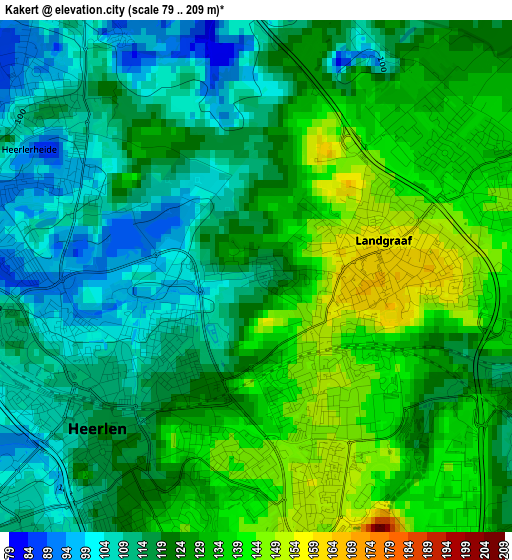 Kakert elevation map