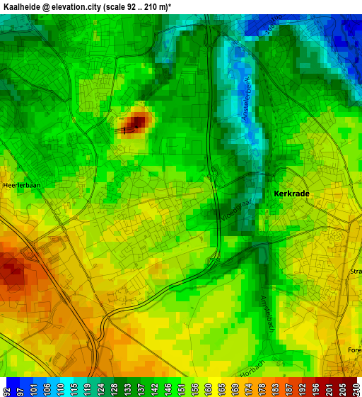 Kaalheide elevation map