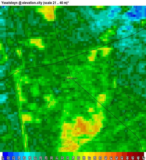 Ysselsteyn elevation map