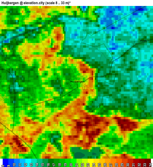 Huijbergen elevation map