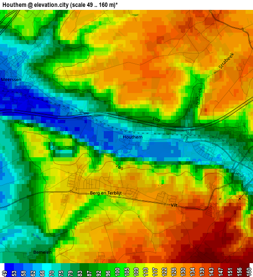 Houthem elevation map