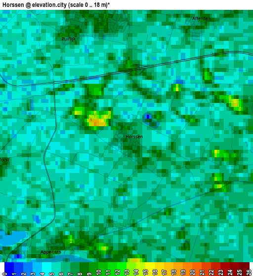 Horssen elevation map