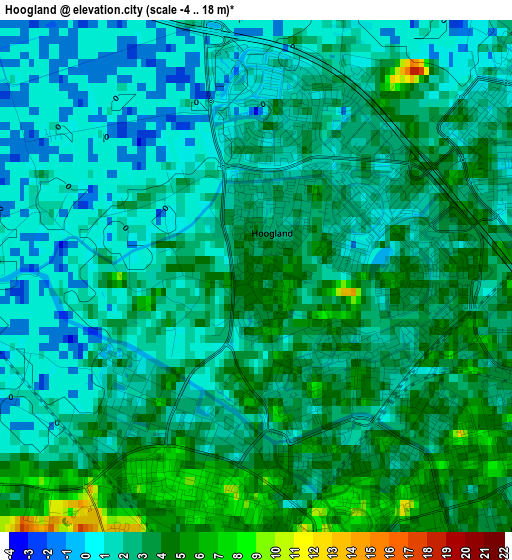 Hoogland elevation map