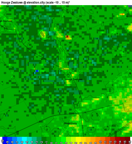 Hooge Zwaluwe elevation map