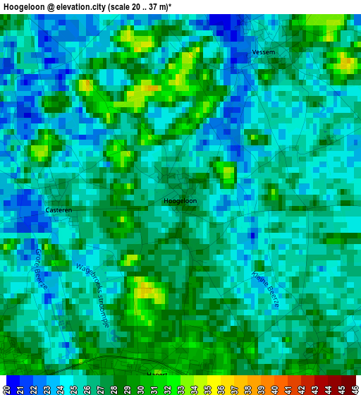 Hoogeloon elevation map