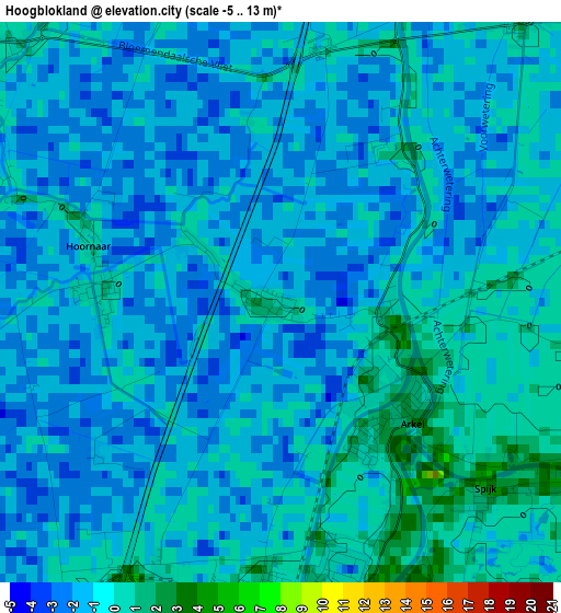 Hoogblokland elevation map