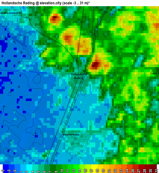 Hollandsche Rading elevation map