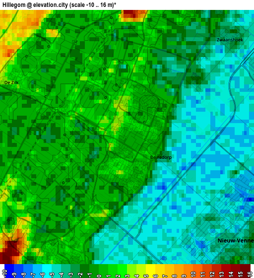 Hillegom elevation map