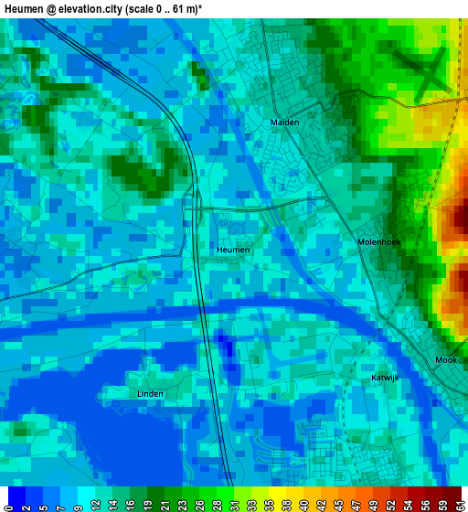 Heumen elevation map
