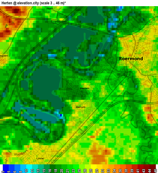 Herten elevation map