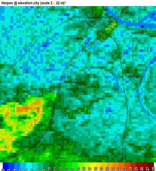 Herpen elevation map