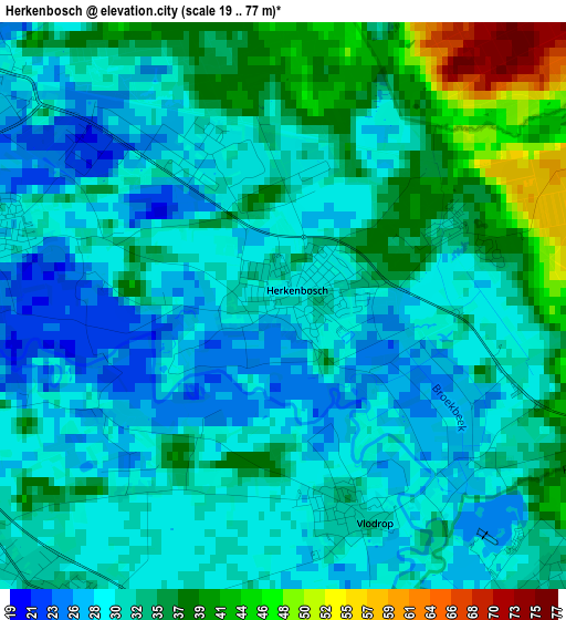 Herkenbosch elevation map