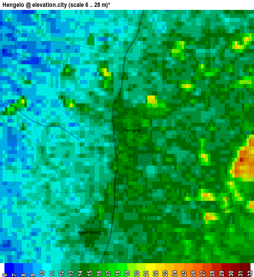 Hengelo elevation map