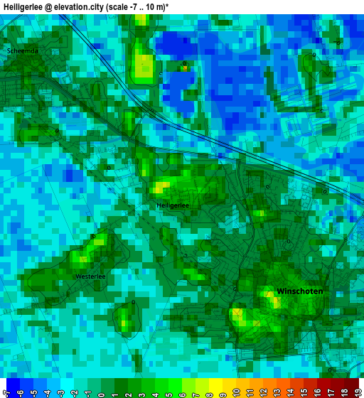 Heiligerlee elevation map