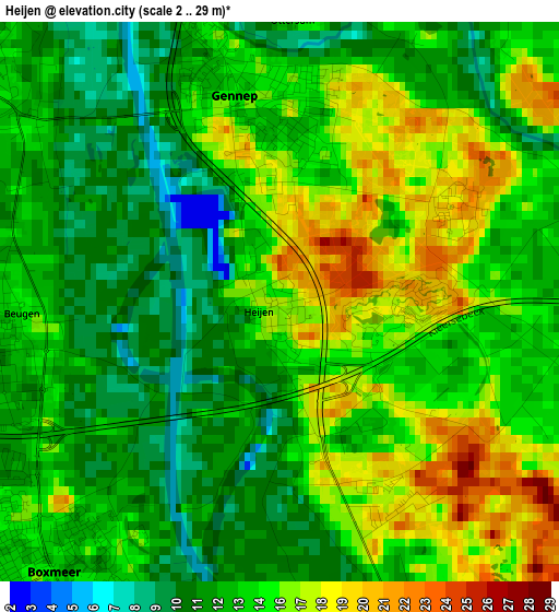 Heijen elevation map