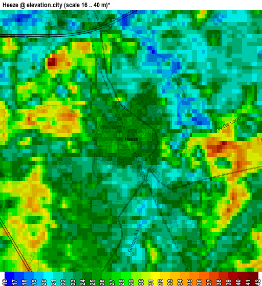 Heeze elevation map