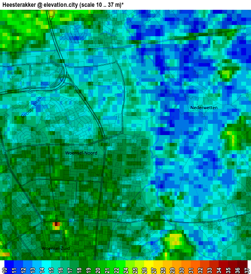 Heesterakker elevation map